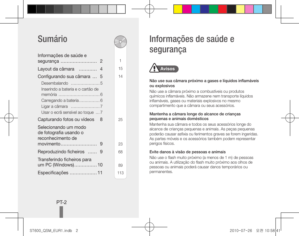 Informações de saúde e segurança sumário | Samsung EC-ST600ZBPLUS User Manual | Page 62 / 72