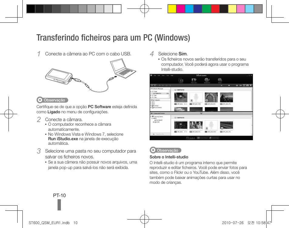 Transferindo ficheiros para um pc (windows) | Samsung EC-ST600ZBPLUS User Manual | Page 70 / 72