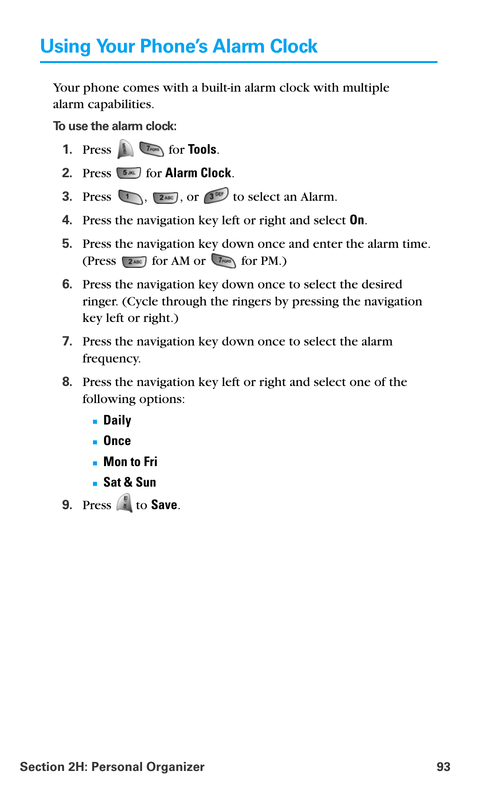 Using your phone’s alarm clock | Samsung SPH-A680SSAQST User Manual | Page 101 / 196
