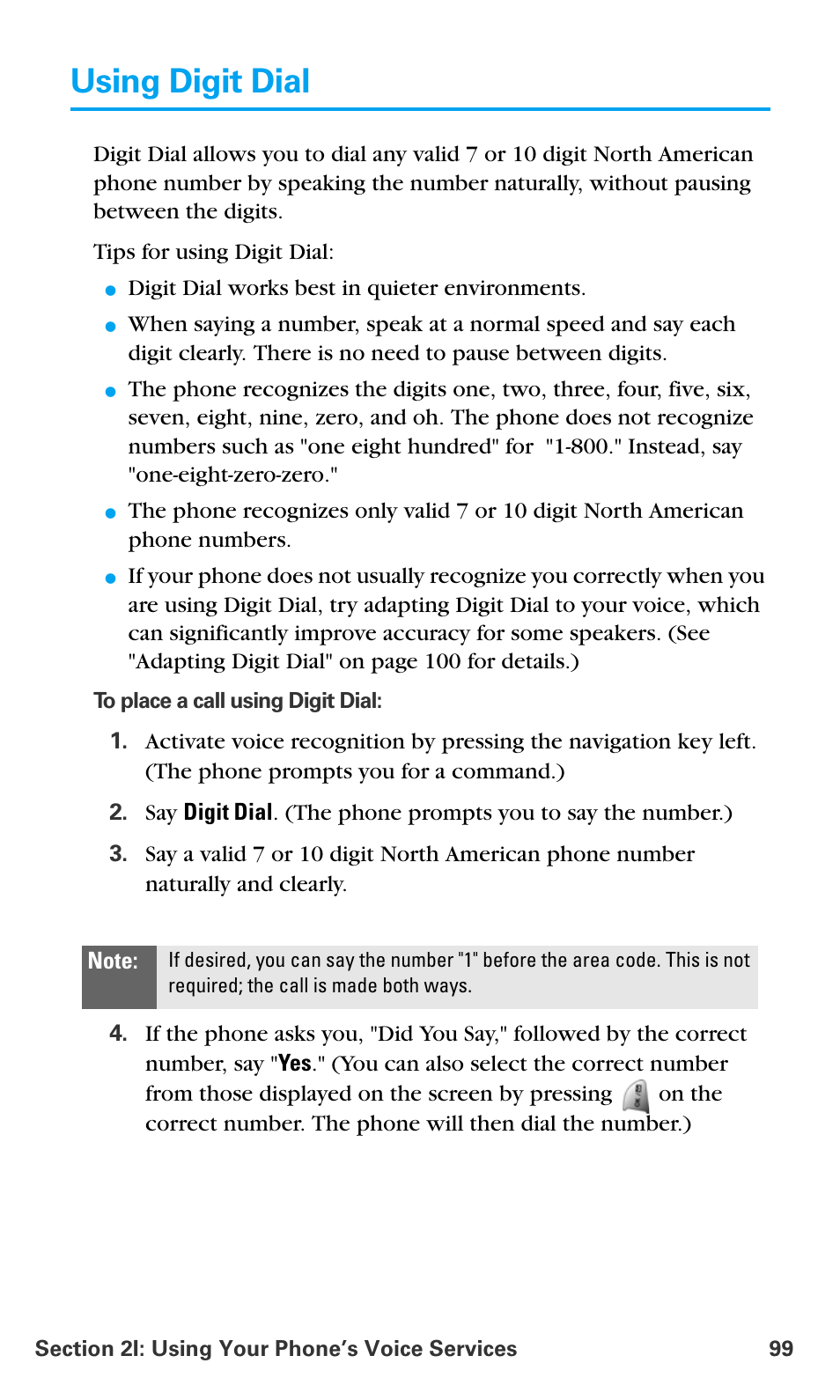 Using digit dial | Samsung SPH-A680SSAQST User Manual | Page 107 / 196