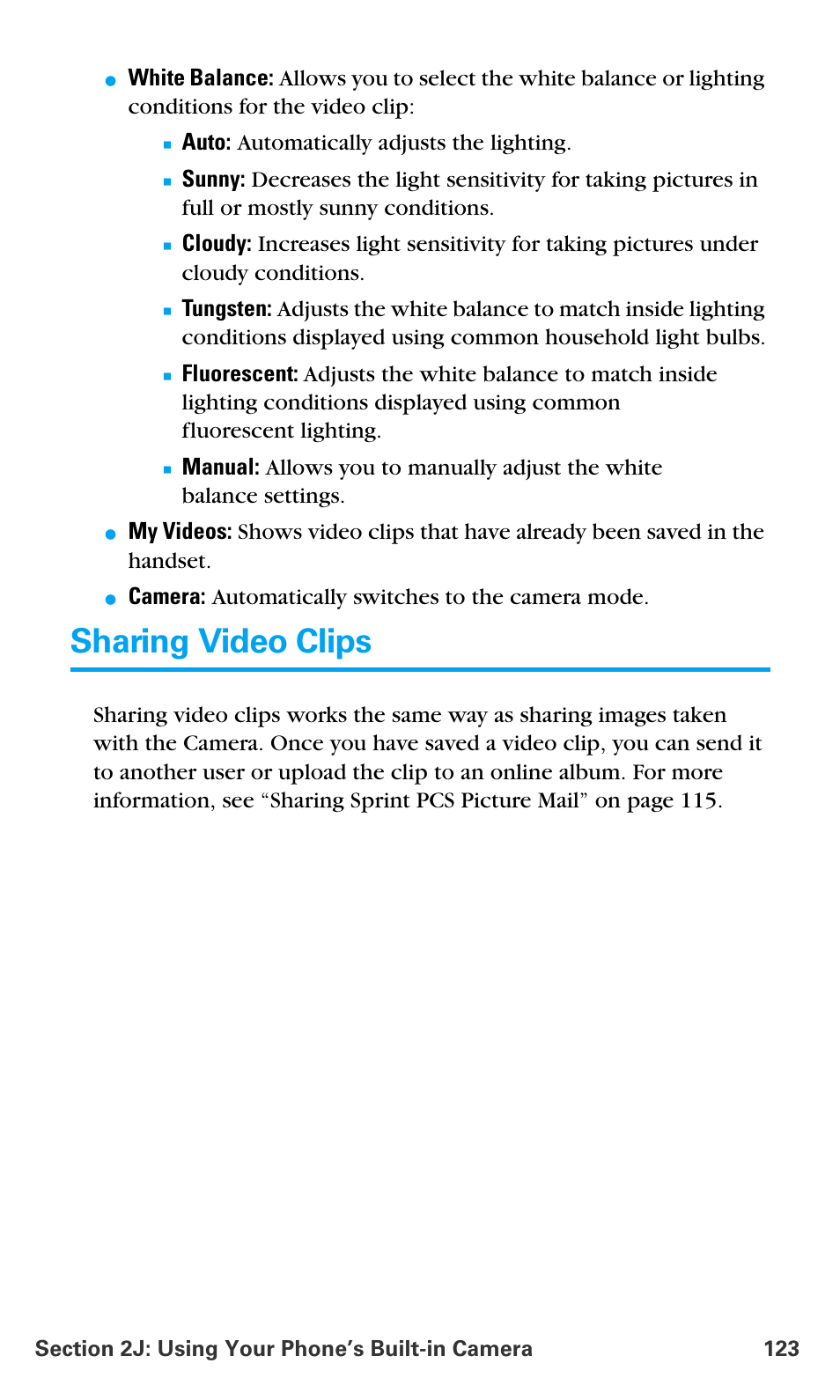 Sharing video clips | Samsung SPH-A680SSAQST User Manual | Page 131 / 196