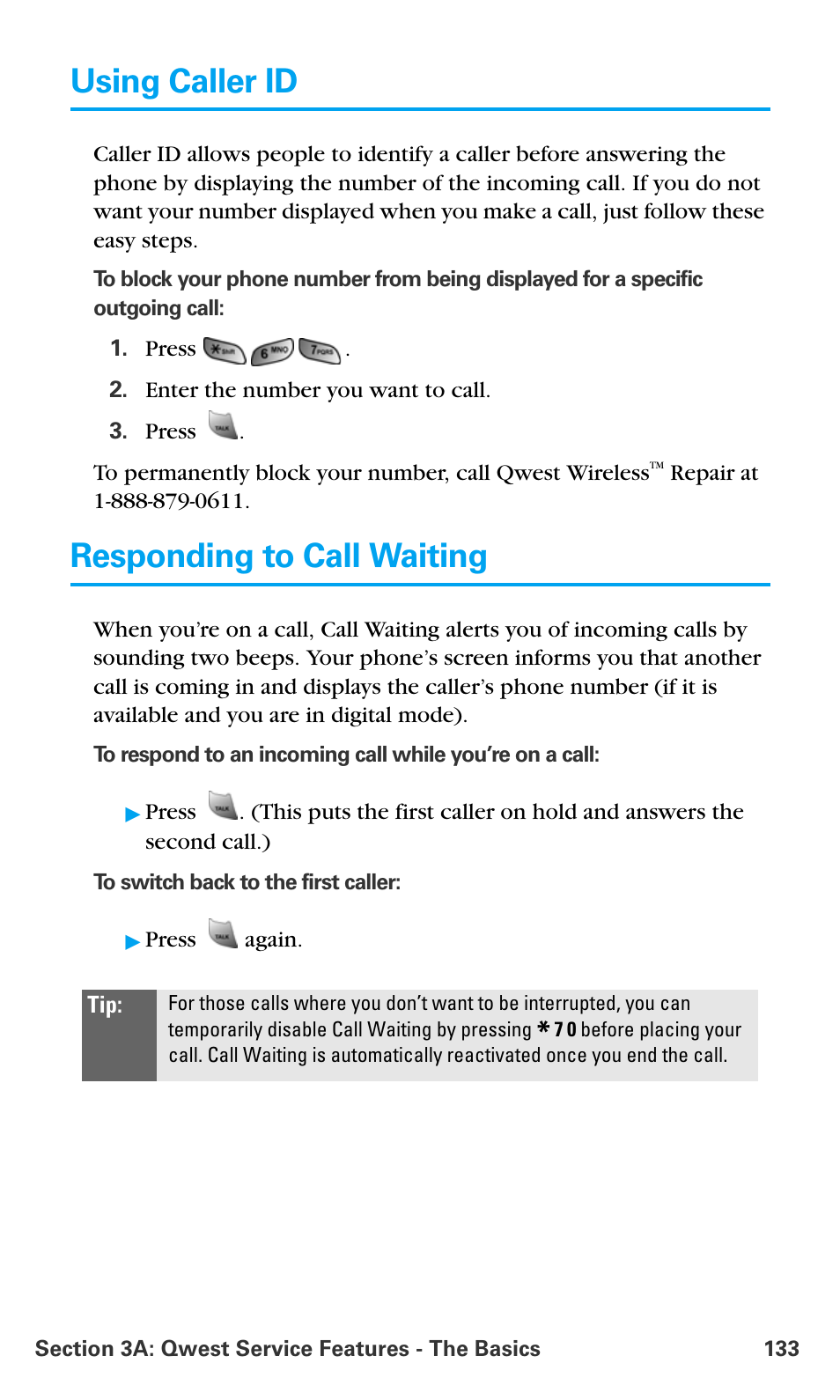 Using caller id, Responding to call waiting | Samsung SPH-A680SSAQST User Manual | Page 141 / 196