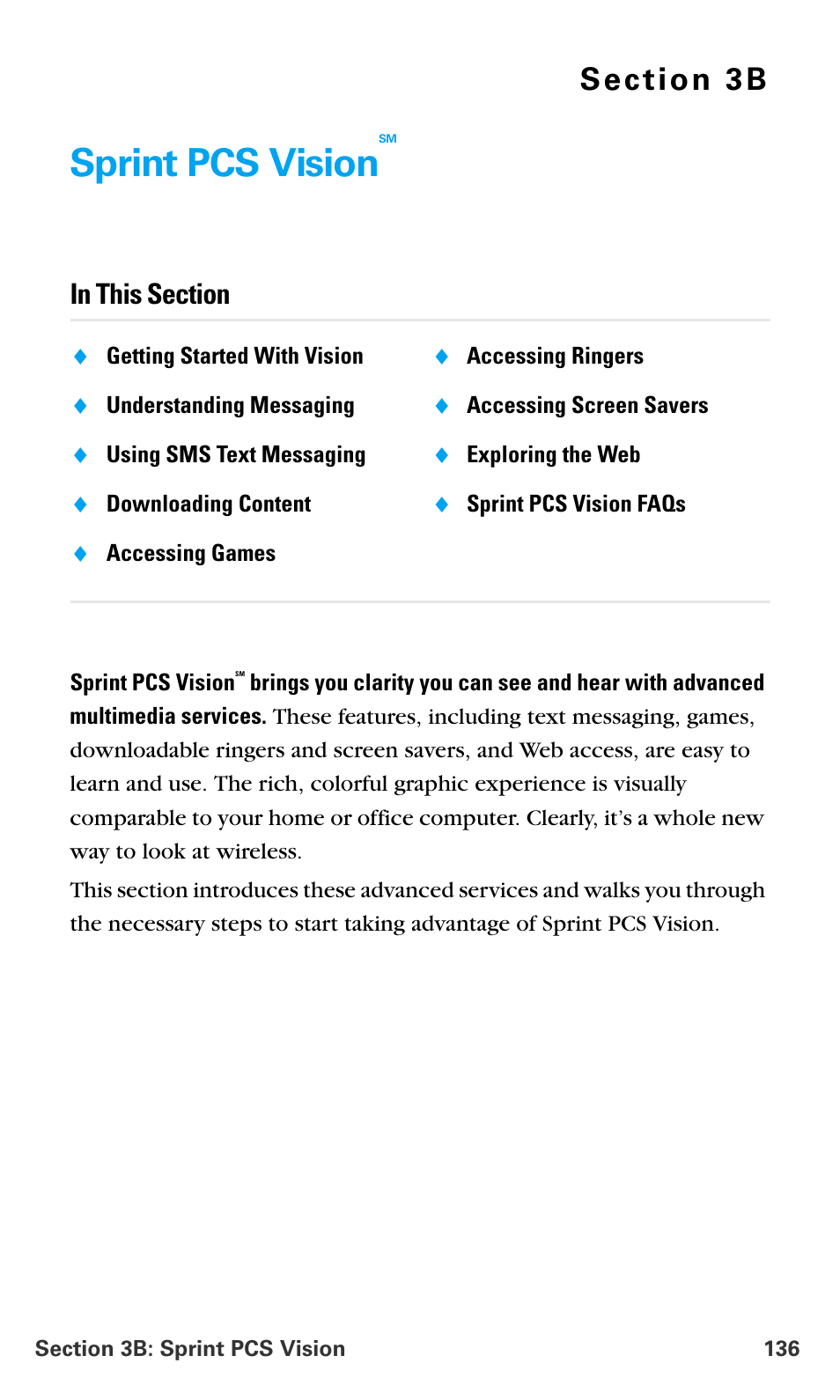 Sprint pcs visionsm, 3b.sprint pcs vision, Sprint pcs vision | Samsung SPH-A680SSAQST User Manual | Page 144 / 196