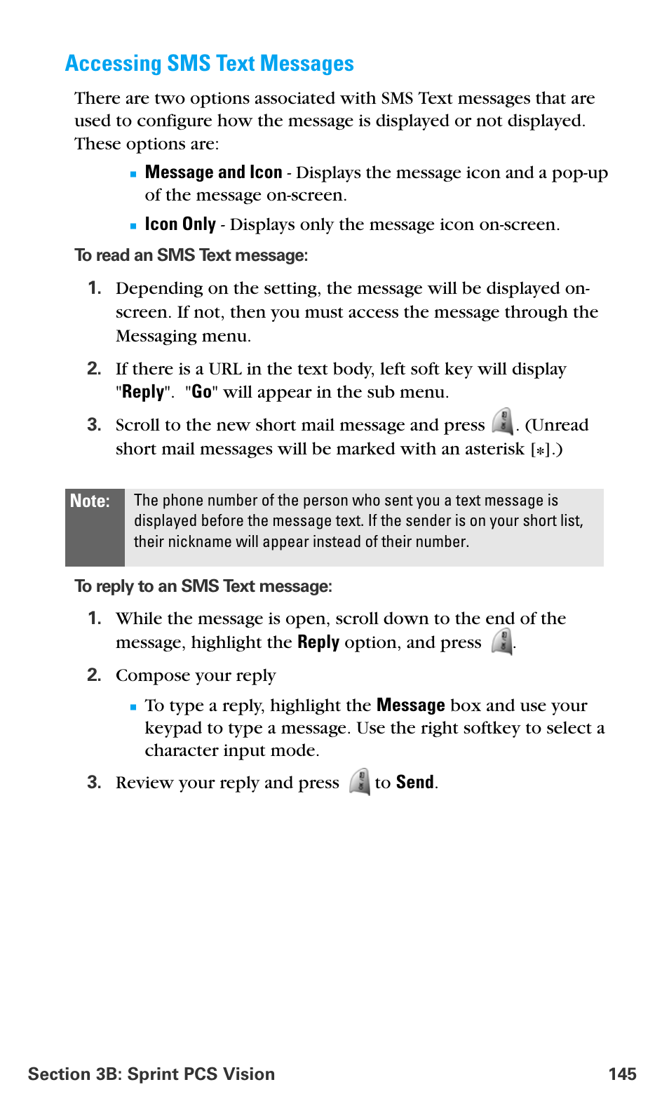 Accessing sms text messages | Samsung SPH-A680SSAQST User Manual | Page 153 / 196