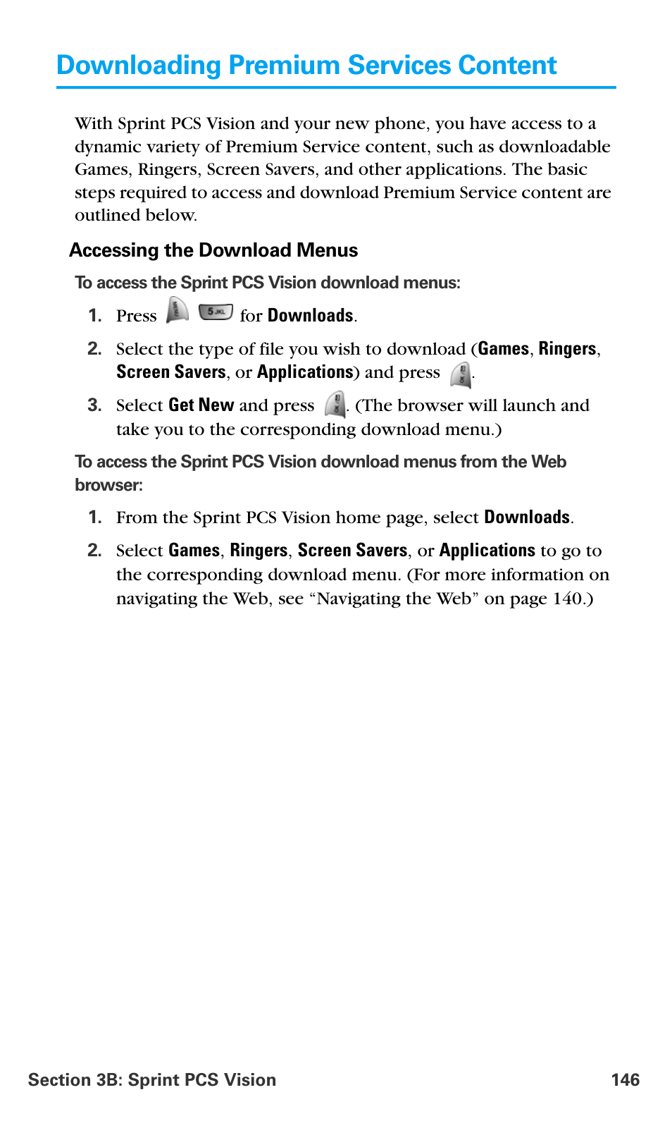 Downloading premium services content | Samsung SPH-A680SSAQST User Manual | Page 154 / 196