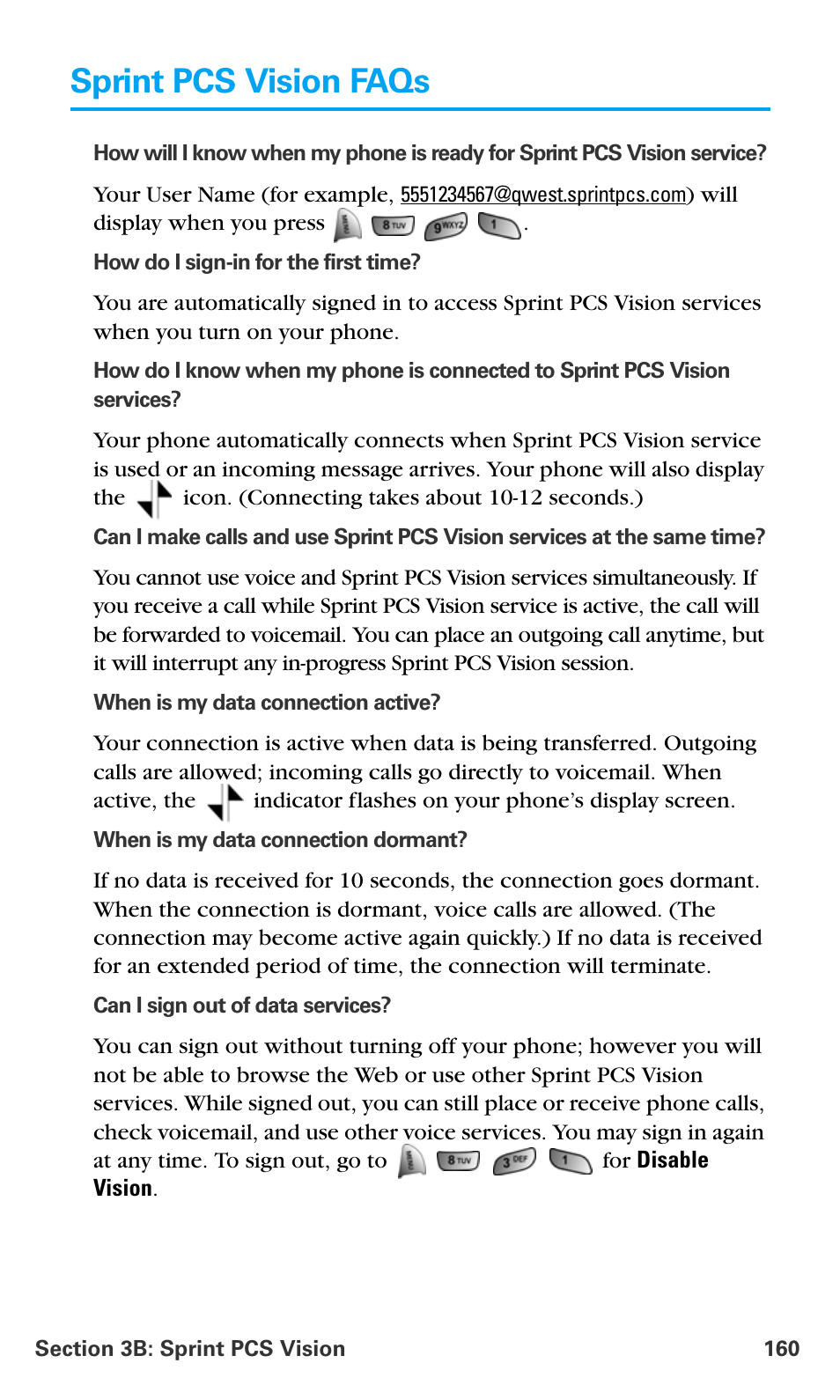 Sprint pcs vision faqs | Samsung SPH-A680SSAQST User Manual | Page 168 / 196