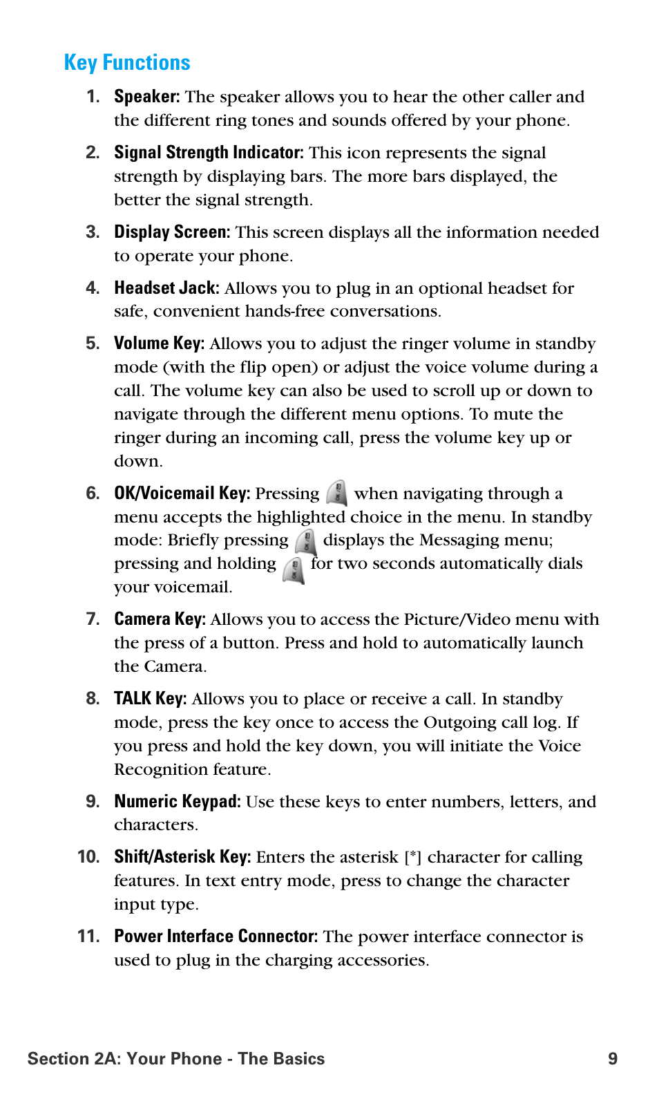 Key functions | Samsung SPH-A680SSAQST User Manual | Page 17 / 196