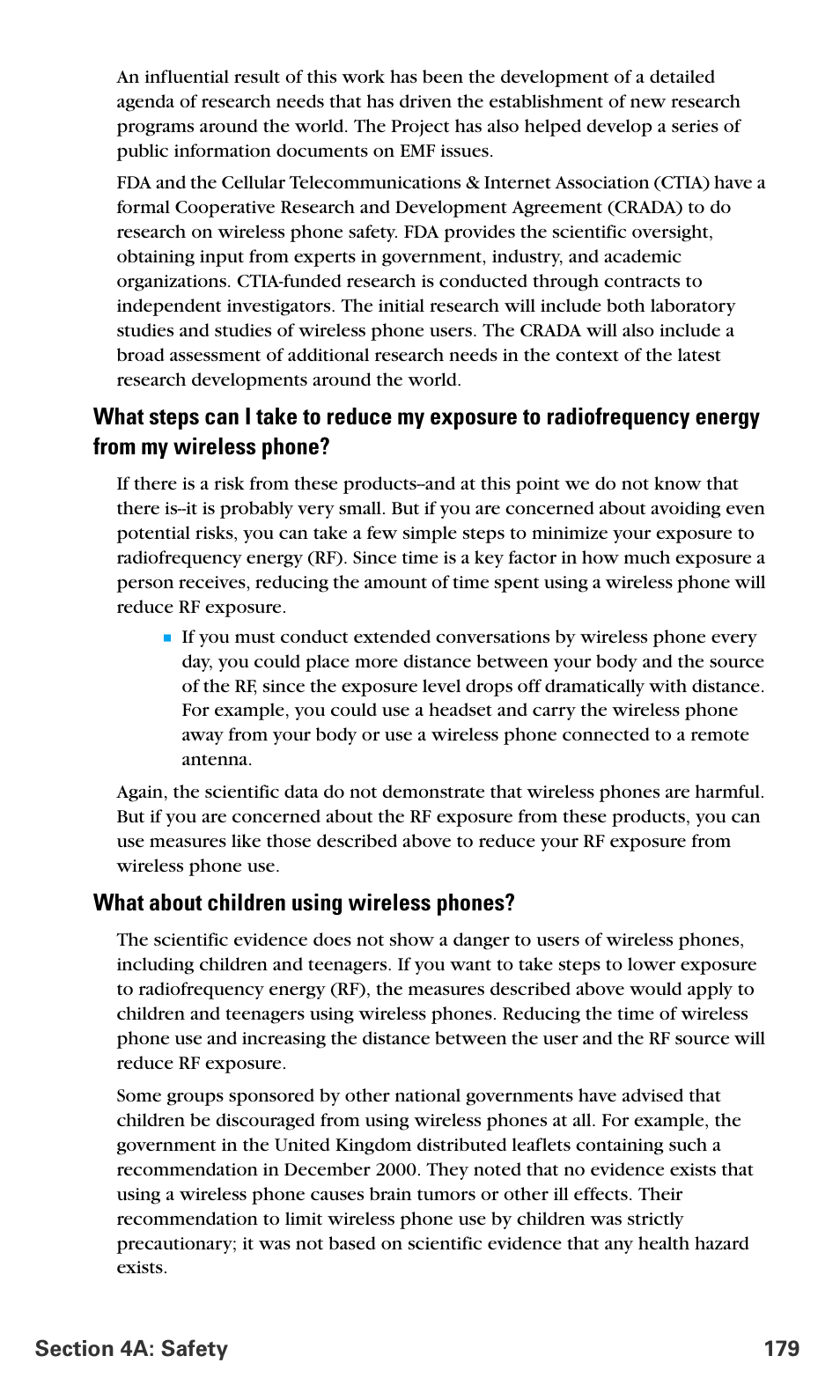 What about children using wireless phones | Samsung SPH-A680SSAQST User Manual | Page 187 / 196