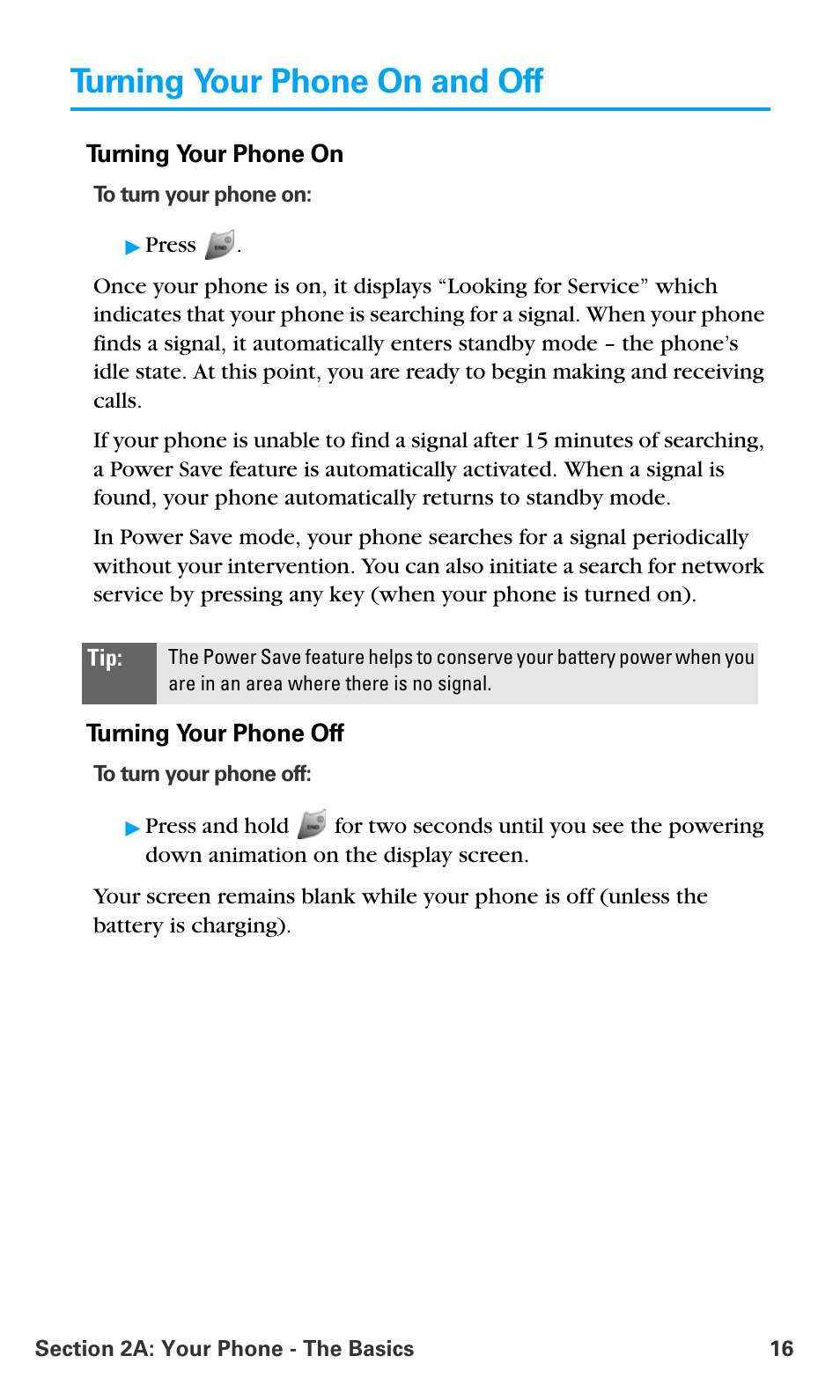 Turning your phone on and off | Samsung SPH-A680SSAQST User Manual | Page 24 / 196