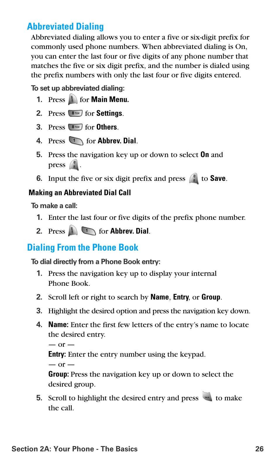 Abbreviated dialing, Dialing from the phone book | Samsung SPH-A680SSAQST User Manual | Page 34 / 196