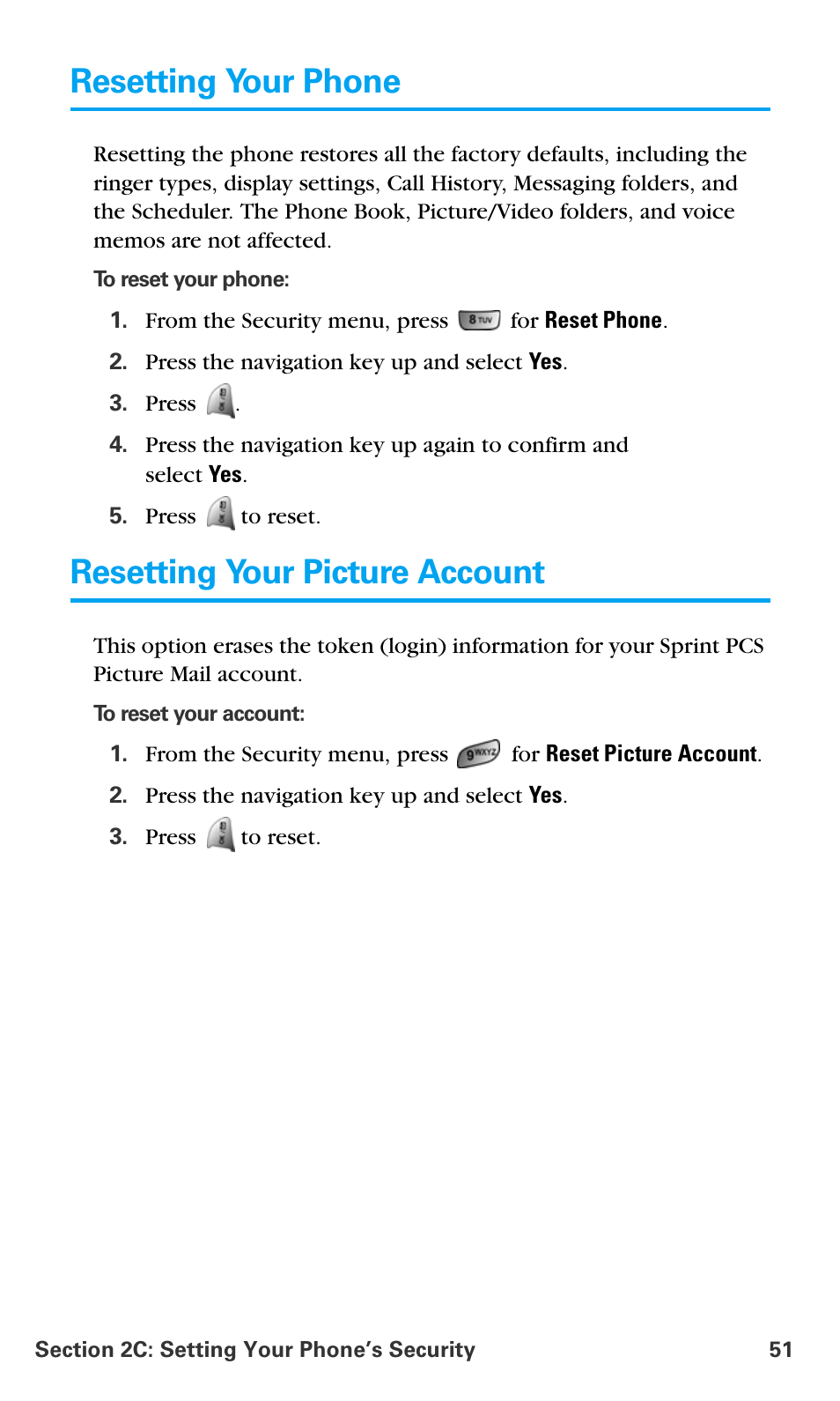 Resetting your phone, Resetting your picture account | Samsung SPH-A680SSAQST User Manual | Page 59 / 196