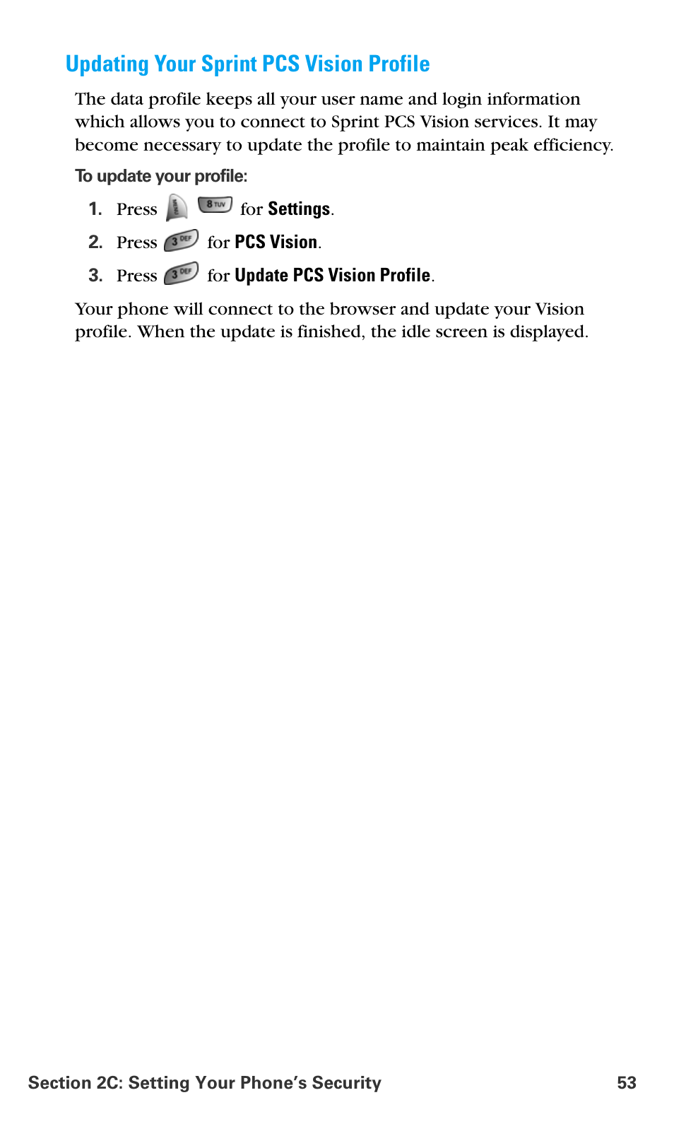 Updating your sprint pcs vision profile | Samsung SPH-A680SSAQST User Manual | Page 61 / 196