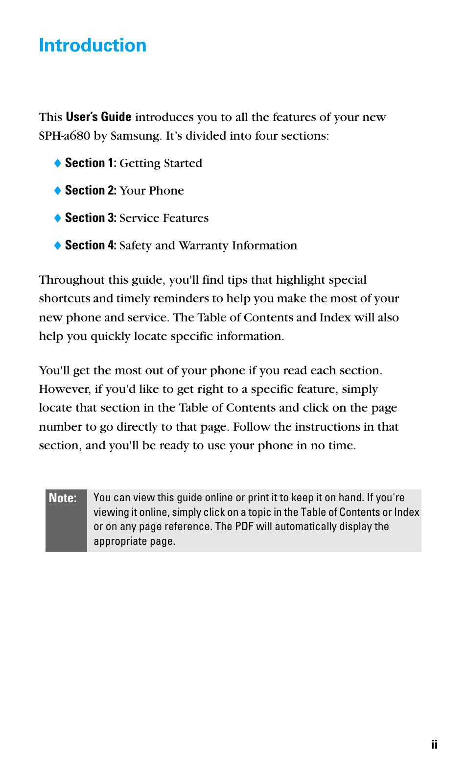 Introduction | Samsung SPH-A680SSAQST User Manual | Page 8 / 196