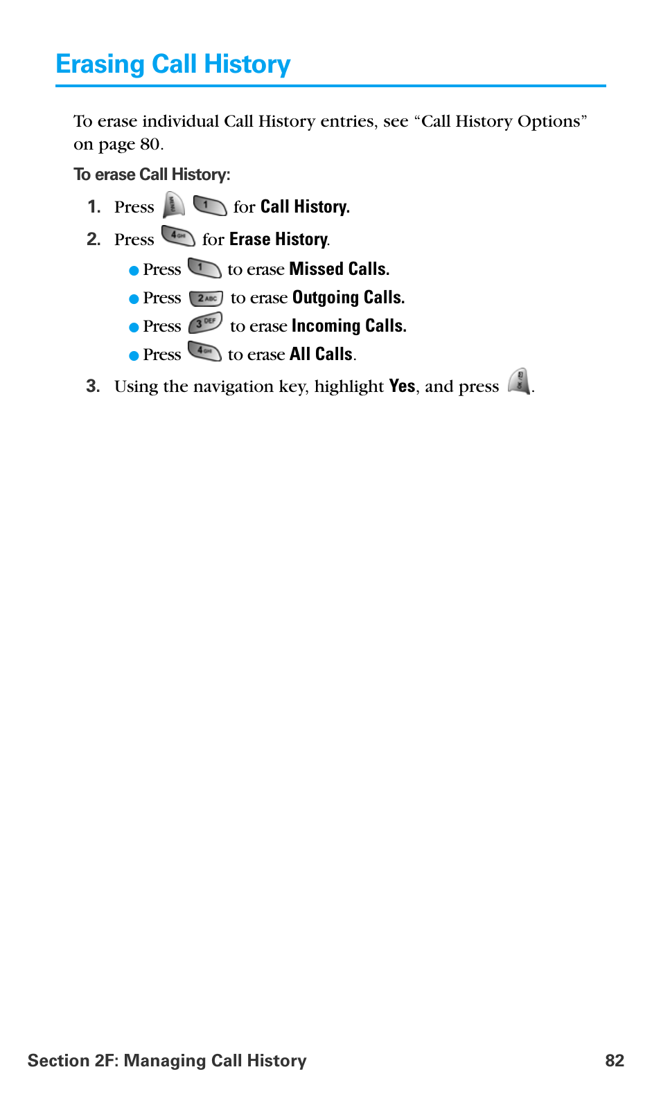 Erasing call history | Samsung SPH-A680SSAQST User Manual | Page 90 / 196