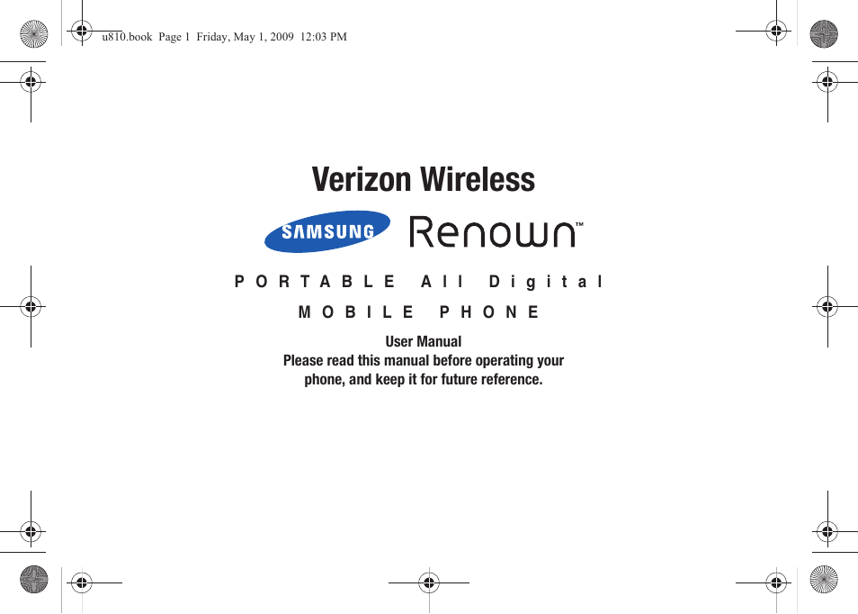 Samsung SCH-U810GNAVZW User Manual | 169 pages