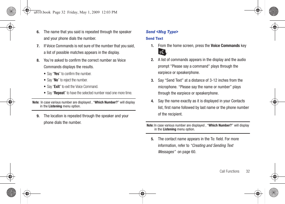 Send <msg type | Samsung SCH-U810GNAVZW User Manual | Page 35 / 169