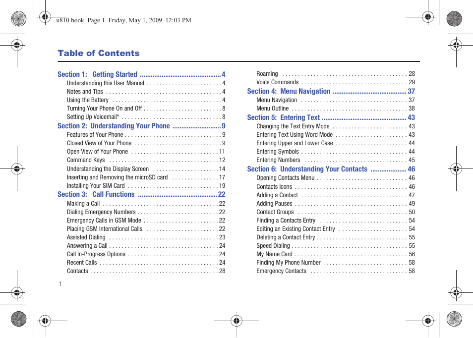 Samsung SCH-U810GNAVZW User Manual | Page 4 / 169