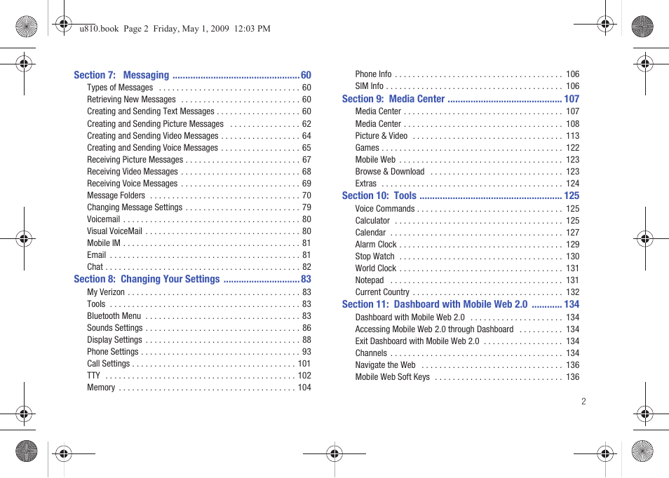 Samsung SCH-U810GNAVZW User Manual | Page 5 / 169