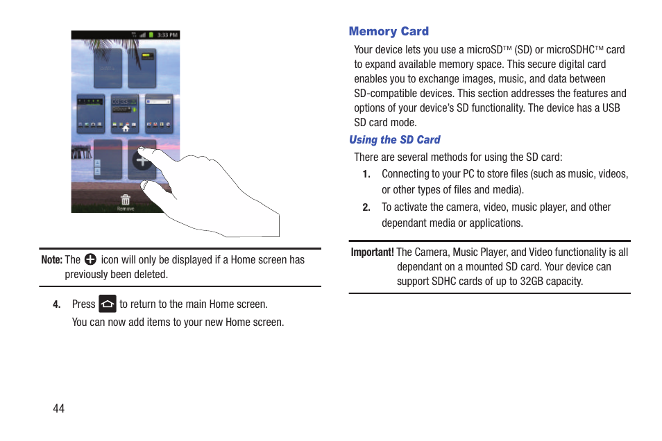 Memory card | Samsung SGH-S959ZKATFN User Manual | Page 48 / 217