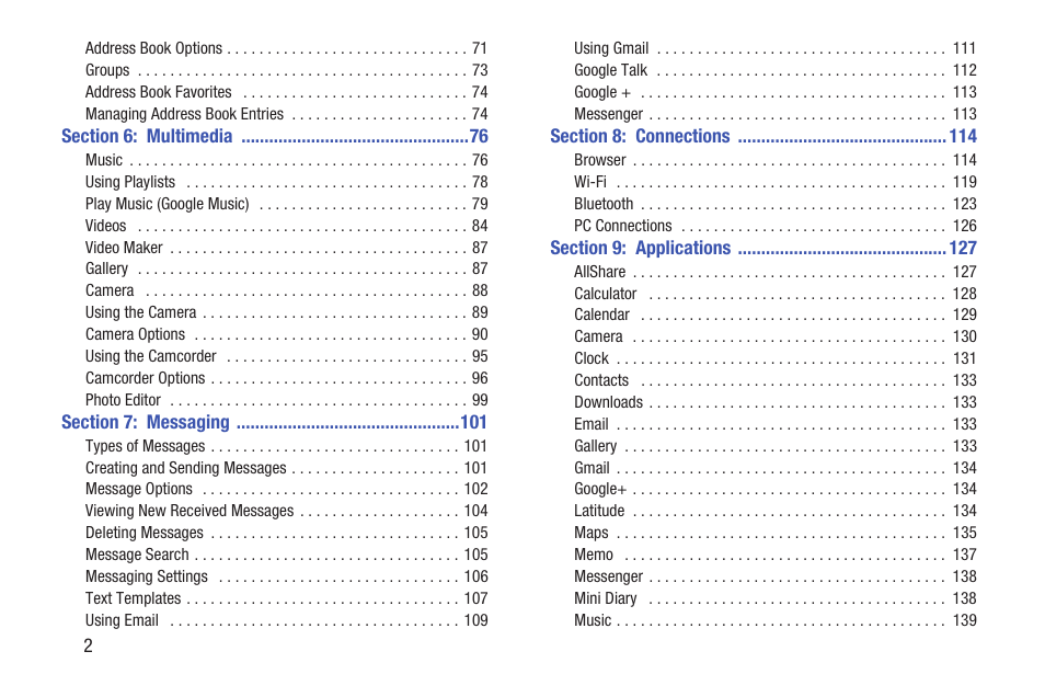 Samsung SGH-S959ZKATFN User Manual | Page 6 / 217