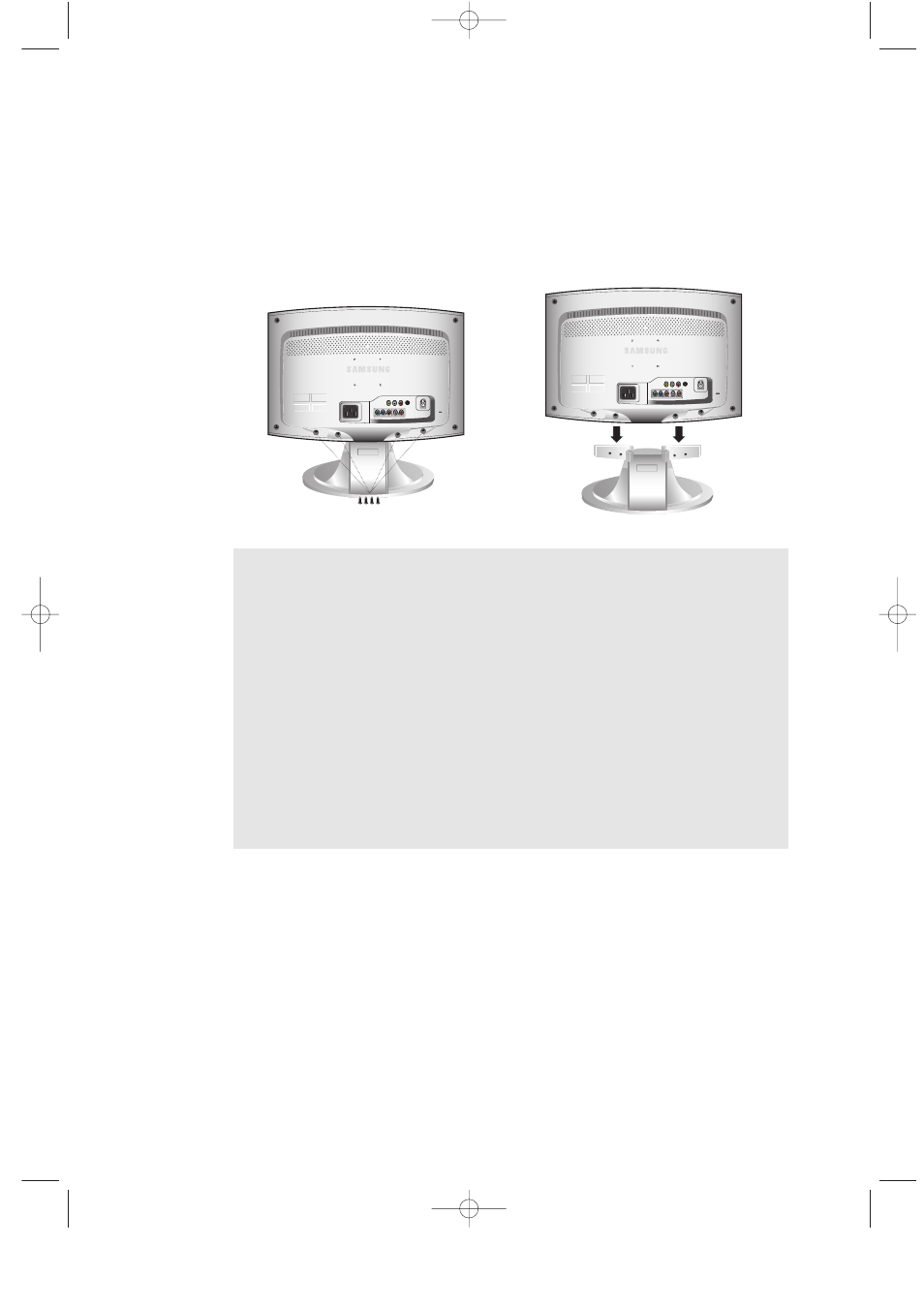 Attaching a wall or arm mounting device | Samsung LTP2035X-XAA User Manual | Page 5 / 7