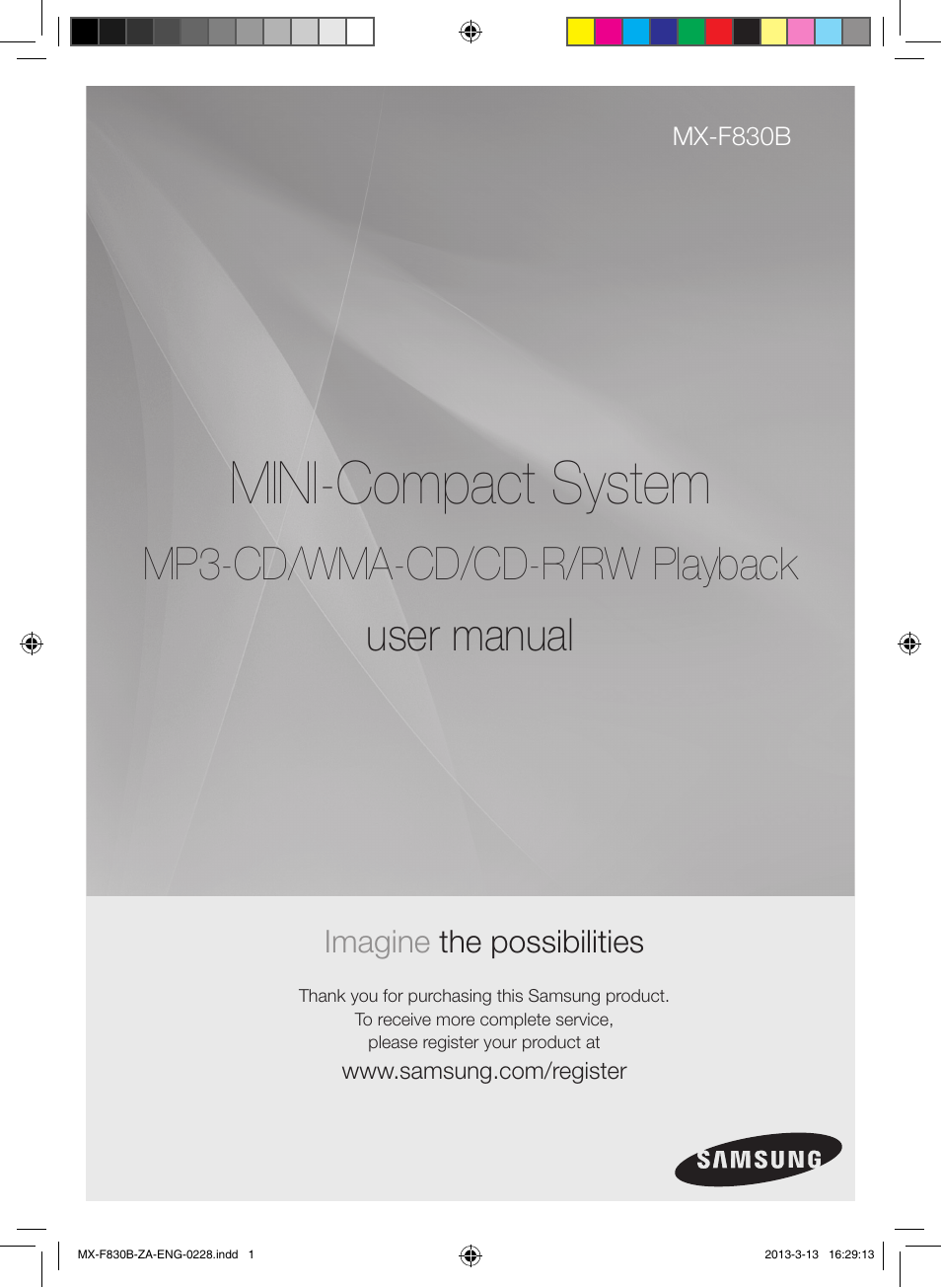 Samsung MX-F830B-ZA User Manual | 19 pages