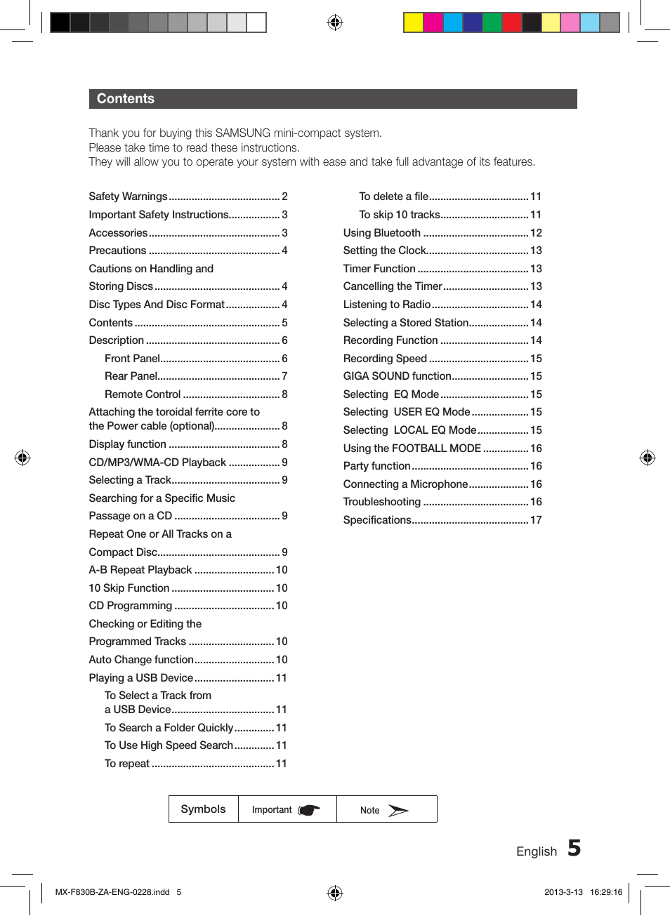 Samsung MX-F830B-ZA User Manual | Page 5 / 19