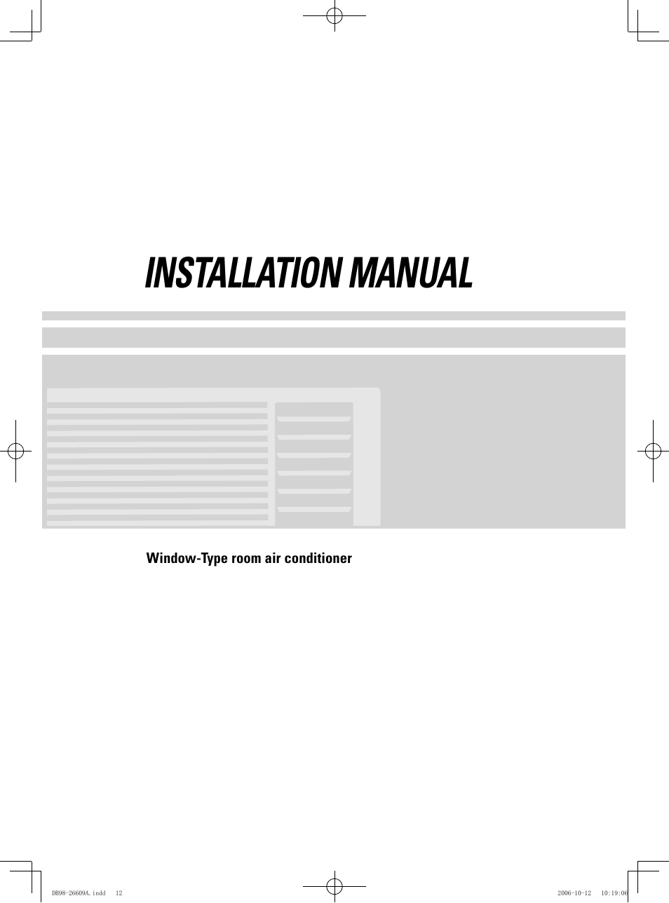 Installation manual | Samsung AW05NCM8XAA User Manual | Page 12 / 20