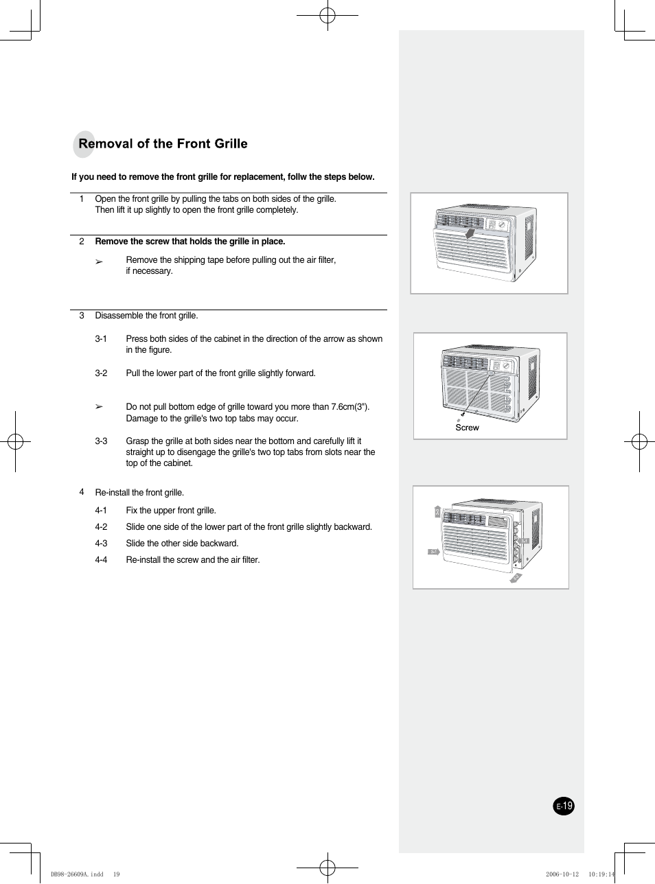 Samsung AW05NCM8XAA User Manual | Page 19 / 20
