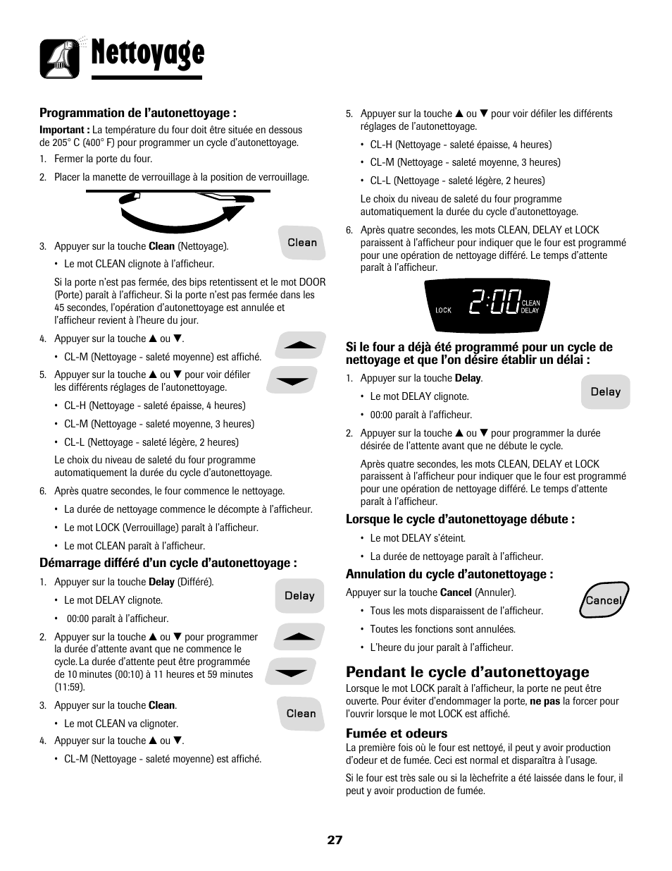 Nettoyage, Pendant le cycle d’autonettoyage | Amana AER5722CAS User Manual | Page 28 / 72