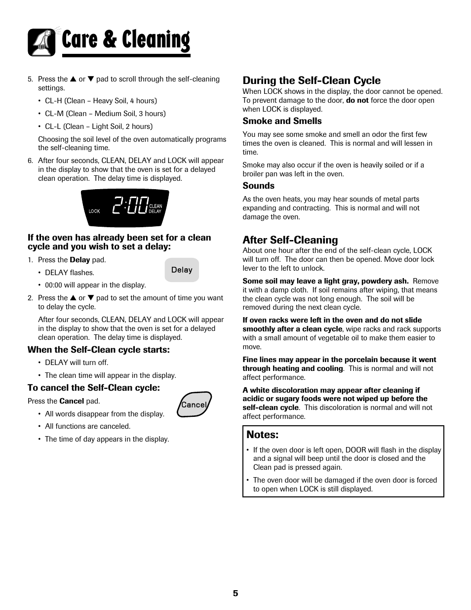 Care & cleaning, During the self-clean cycle, After self-cleaning | Amana AER5722CAS User Manual | Page 6 / 72