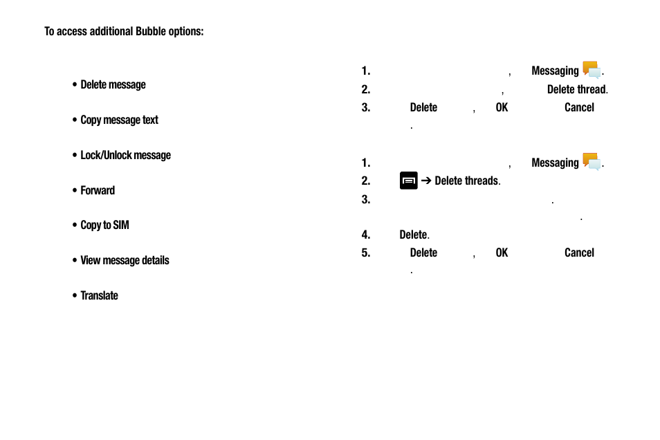 Deleting messages | Samsung SM-C105AZWAATT User Manual | Page 106 / 283