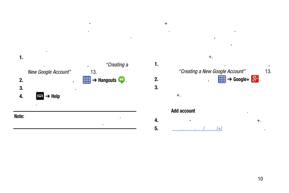 Hangouts, Google, Hangouts google | Samsung SM-C105AZWAATT User Manual | Page 115 / 283