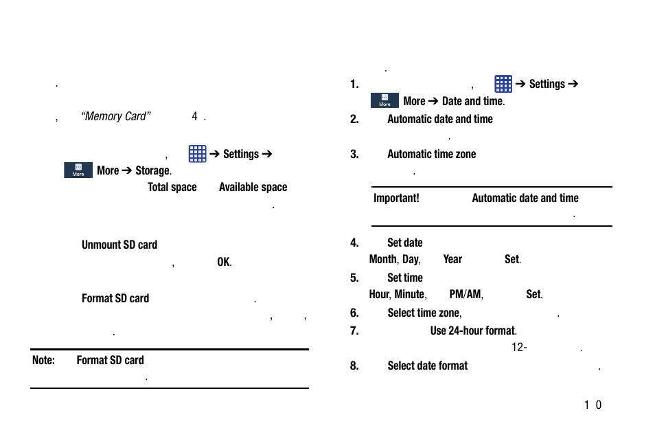 Storage, Date and time, Storage date and time | Samsung SM-C105AZWAATT User Manual | Page 167 / 283