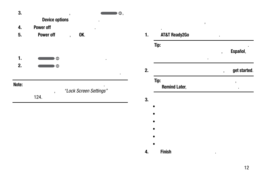 Locking and unlocking the touch screen, Configuring your phone | Samsung SM-C105AZWAATT User Manual | Page 19 / 283