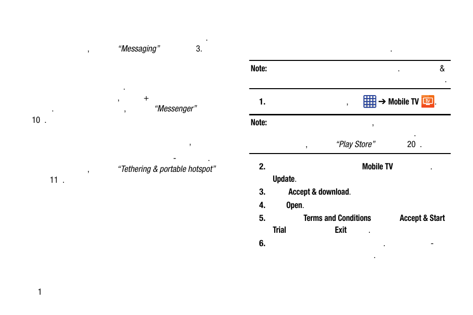 Messaging, Messenger, Mobile hotspot | Mobile tv, Messaging messenger mobile hotspot mobile tv | Samsung SM-C105AZWAATT User Manual | Page 206 / 283