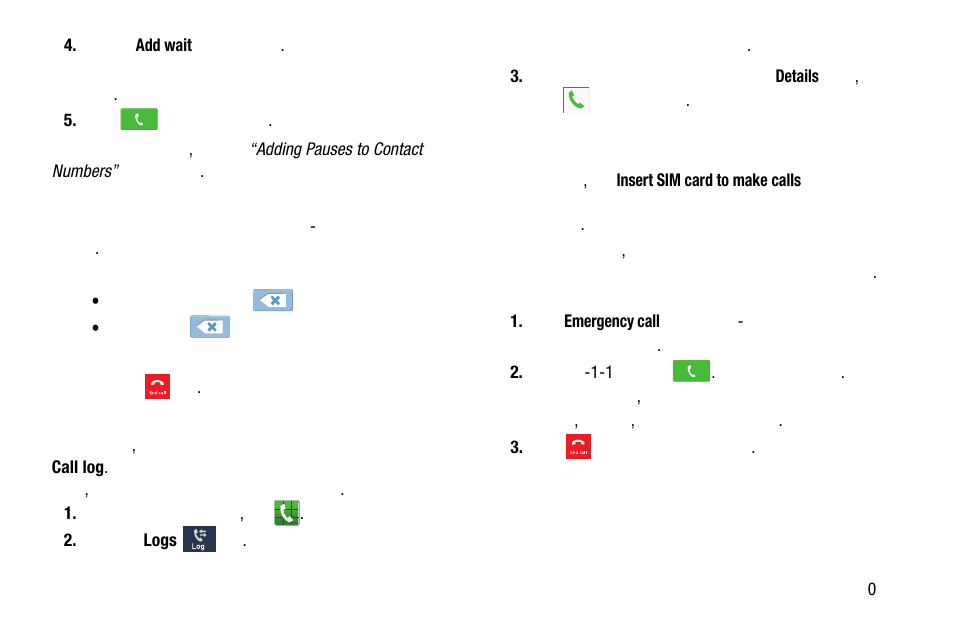 Making emergency calls | Samsung SM-C105AZWAATT User Manual | Page 57 / 283