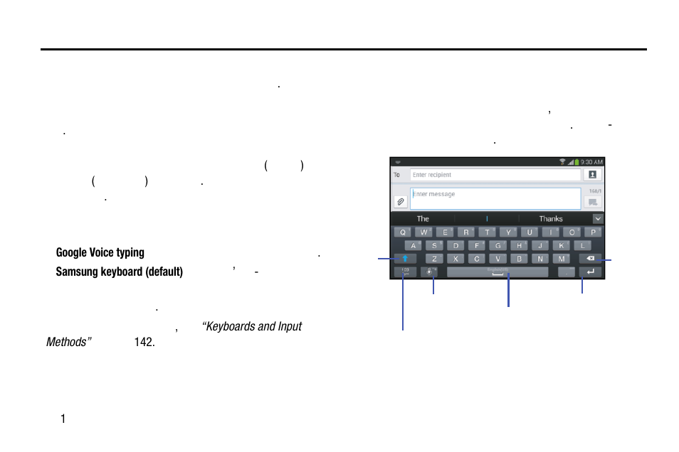 Section 4: entering text, Text input methods, Entering text using the samsung keyboard | Samsung SM-C105AZWAATT User Manual | Page 68 / 283