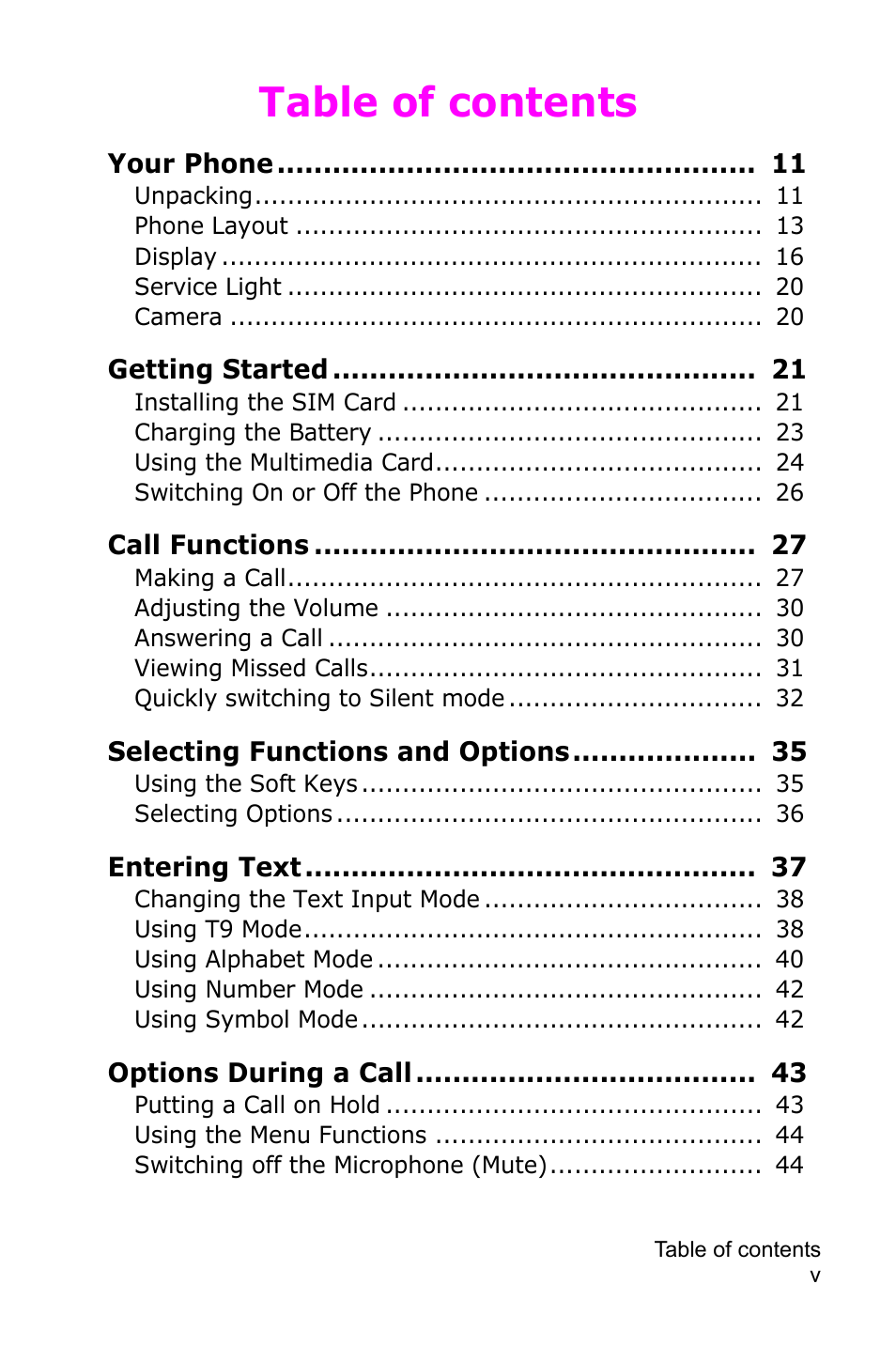 Samsung SGH-P735MSATMB User Manual | Page 6 / 193