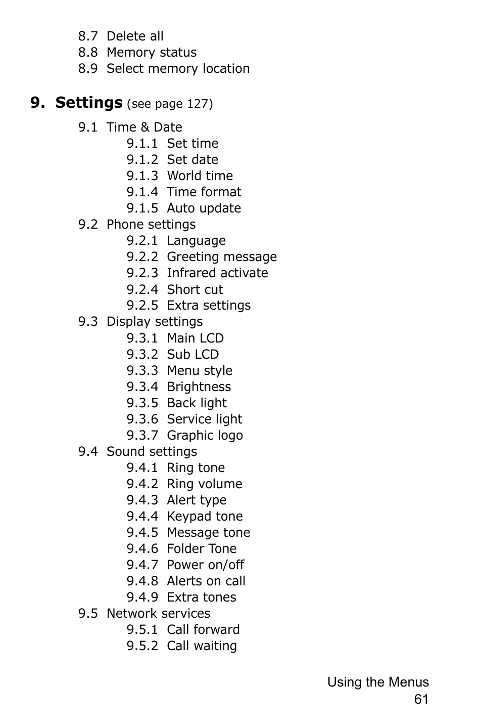 Settings | Samsung SGH-P735MSATMB User Manual | Page 62 / 193