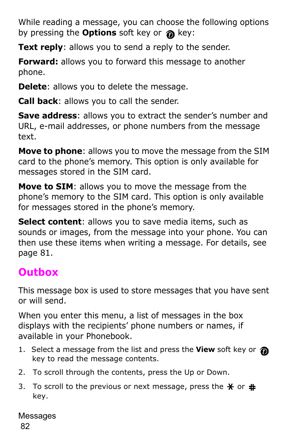 Outbox | Samsung SGH-P735MSATMB User Manual | Page 83 / 193