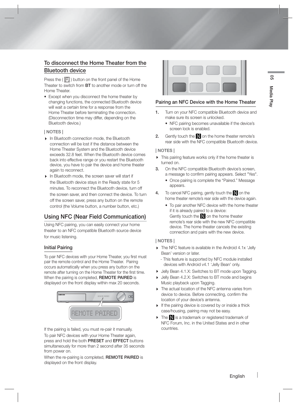 Playing photo contents, Using nfc (near field communication) | Samsung HT-F9730W-ZA User Manual | Page 39 / 61