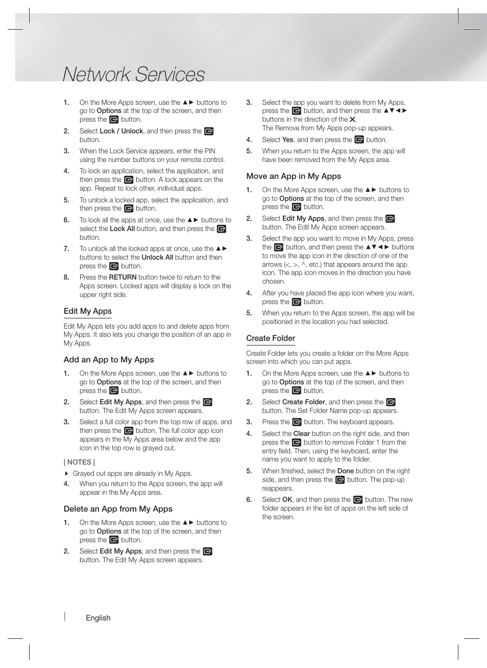 Network services | Samsung HT-F9730W-ZA User Manual | Page 46 / 61