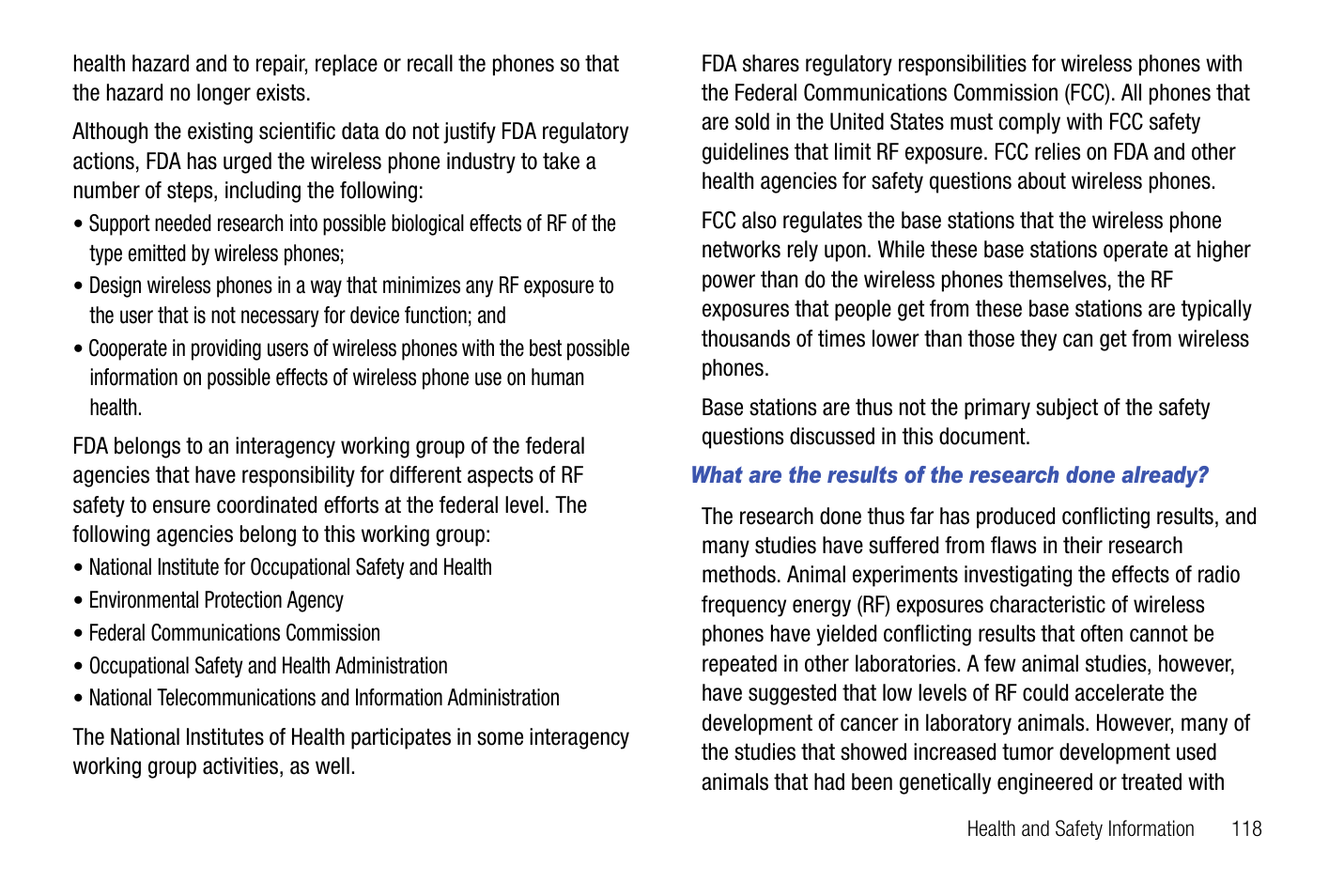 What are the results of the research done already | Samsung SCH-U550ZNAVZW User Manual | Page 121 / 145