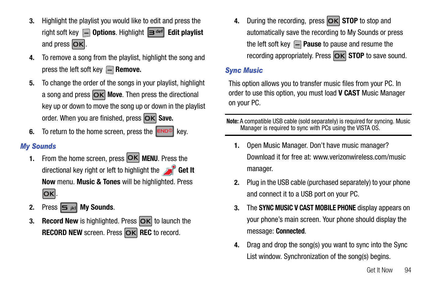 My sounds, Sync music | Samsung SCH-U550ZNAVZW User Manual | Page 97 / 145