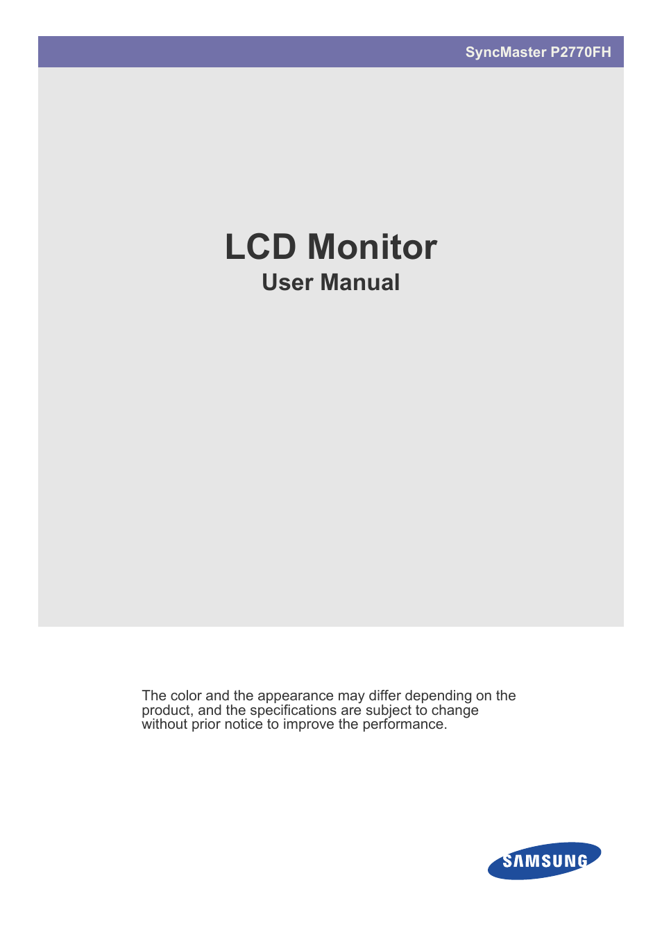 Samsung LS27EFHKUF-ZA User Manual | 45 pages