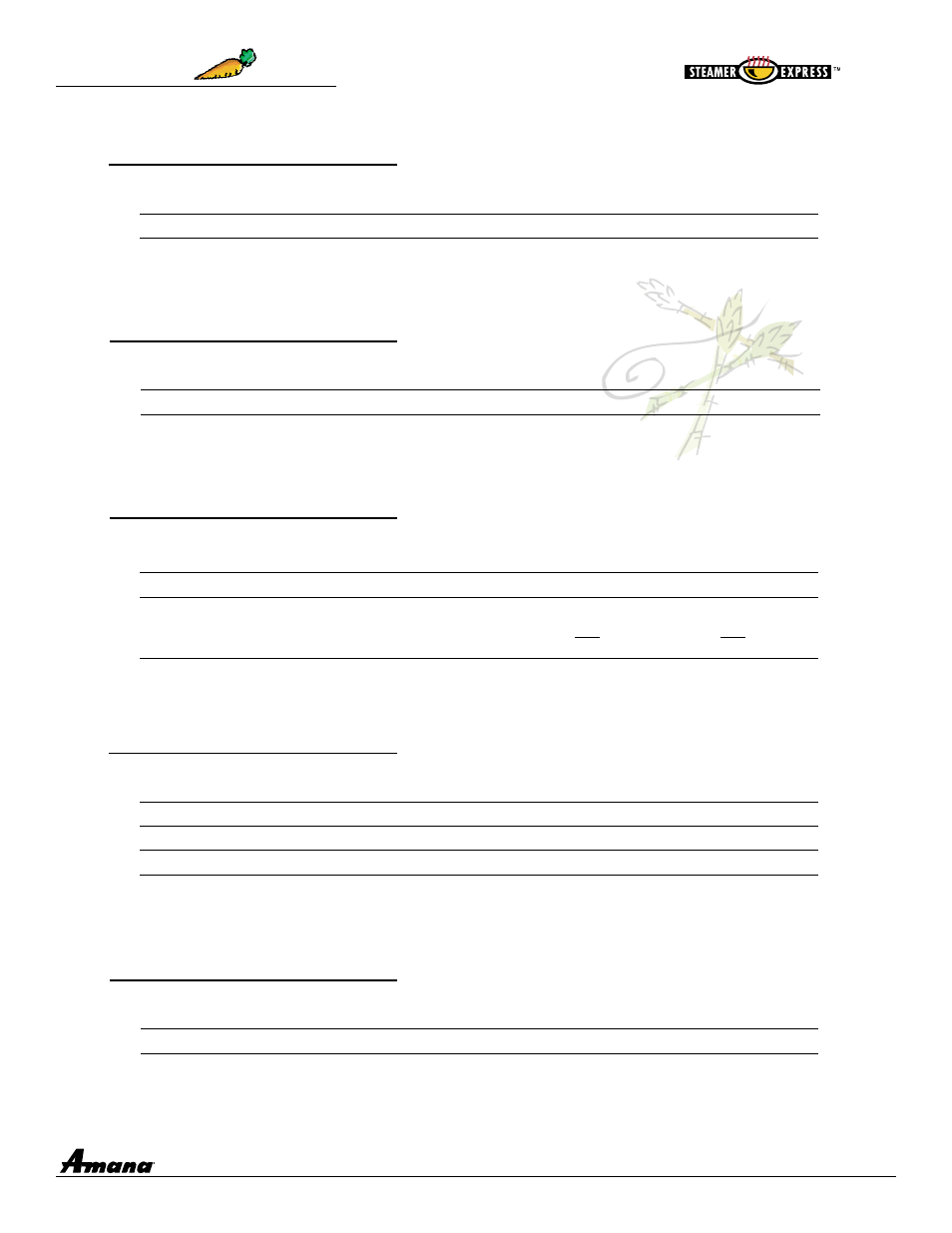 Vegetables | Amana ASE7000 User Manual | Page 12 / 22