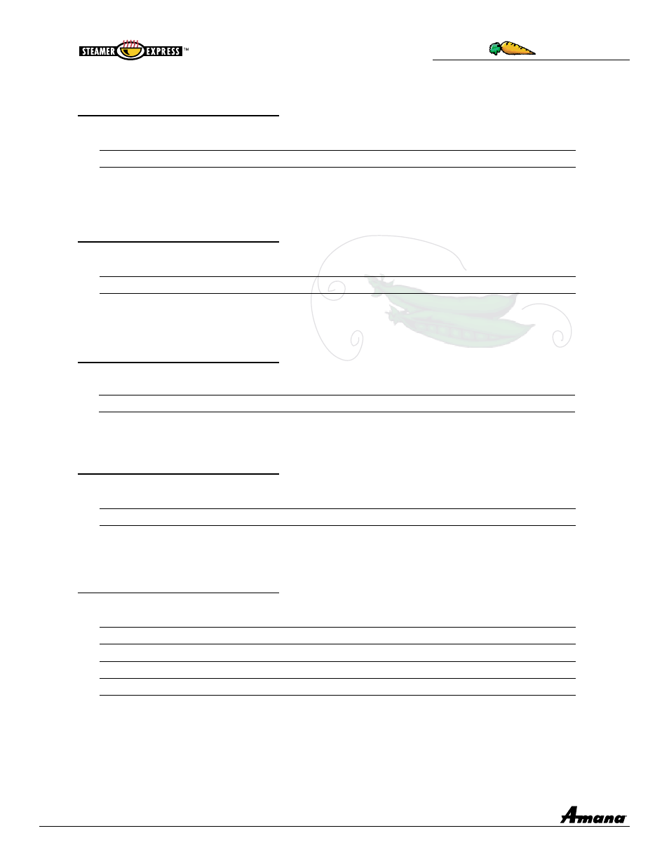 Vegetables | Amana ASE7000 User Manual | Page 15 / 22