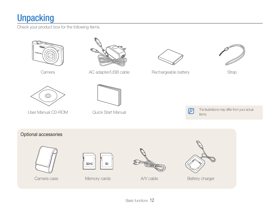 Unpacking | Samsung EC-PL200ZBPBUS User Manual | Page 13 / 100