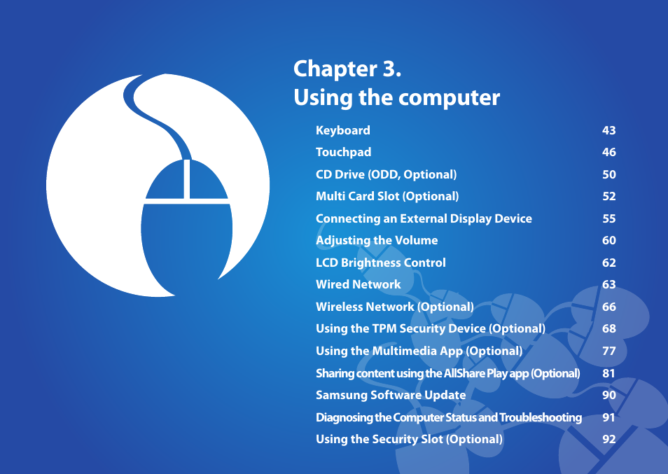 Chapter 3. using the computer | Samsung NP520U4C-A01UB User Manual | Page 43 / 154